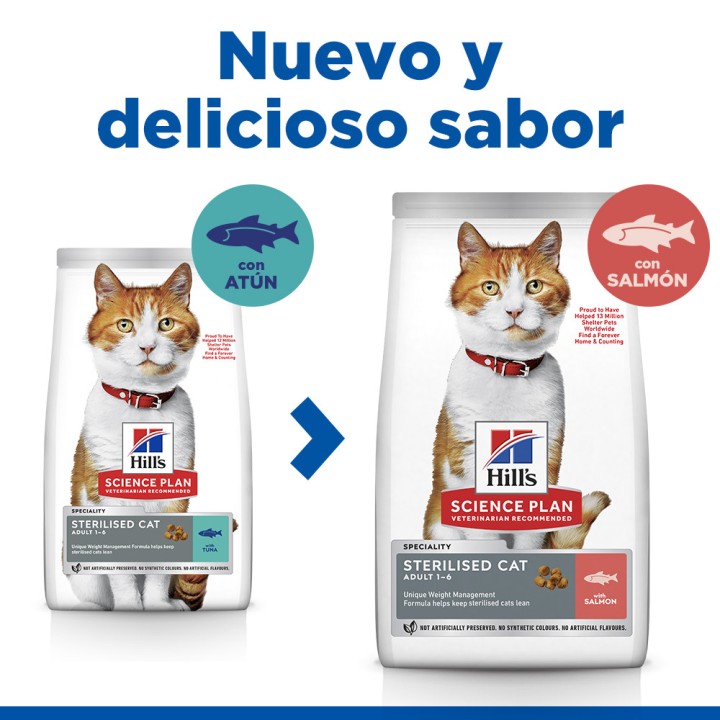 Hill's Science Plan Feline Young Adult Sterilized Cat, pienso para gatos - Kompymascotas