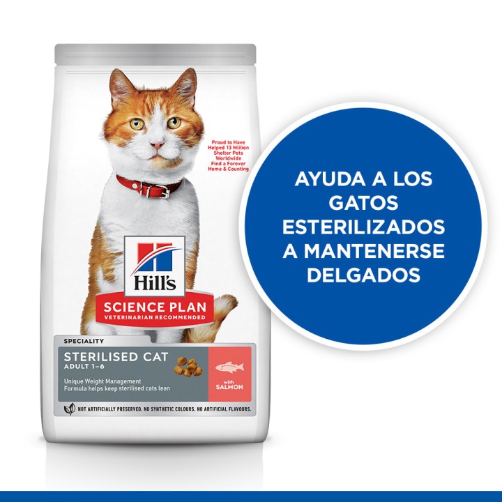 Hill's Science Plan Feline Young Adult Sterilized Cat, pienso para gatos - Kompymascotas