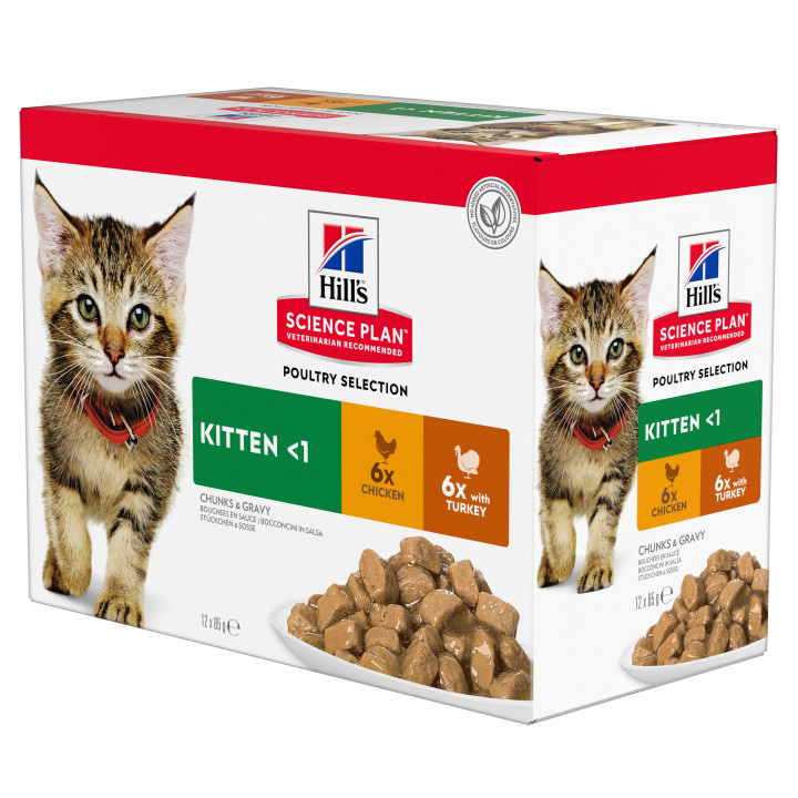 Hill's Science Plan alimento húmedo para gatitos multipack pollo y con pavo