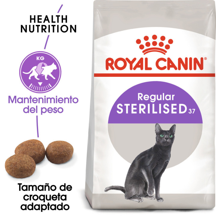 Royal Canin Feline Sterilised 37, Pienso para gatos - Kompymascotas