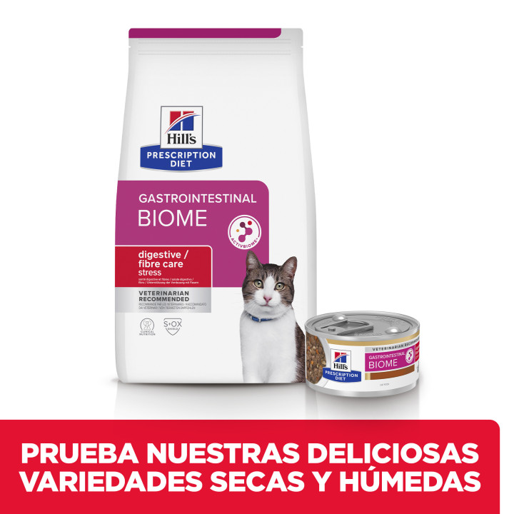 Hill’s Prescription Diet Gastrointestinal Biome Stress estofado para gatos con pollo y verduras añadidas