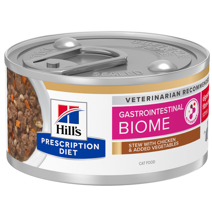 Hill’s Prescription Diet Gastrointestinal Biome Stress estofado para gatos con pollo y verduras añadidas