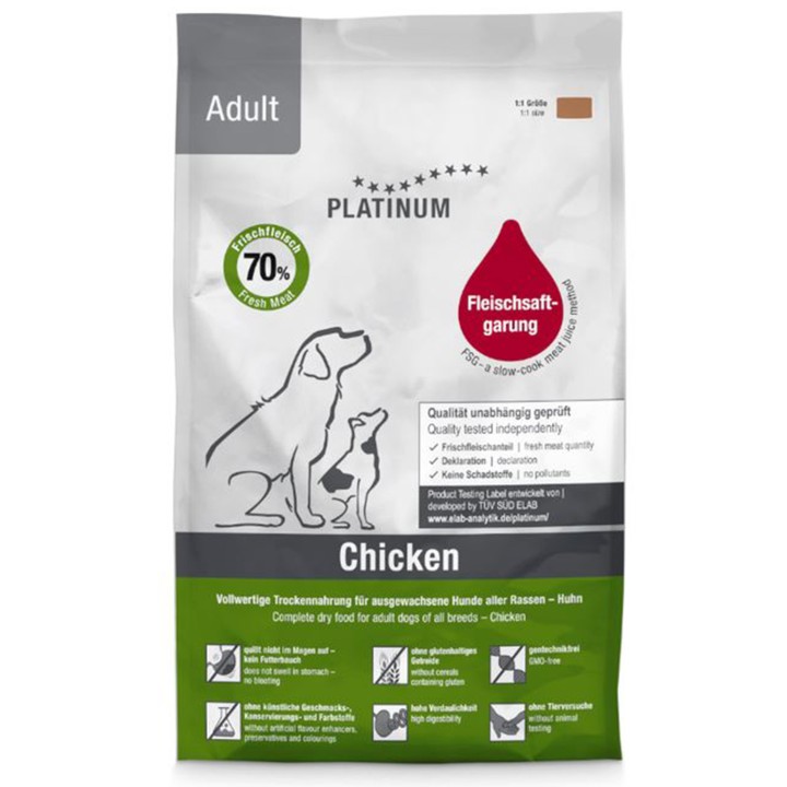 Pienso Platinum Natural Adult Chicken, Pienso para perros - Kompymascotas