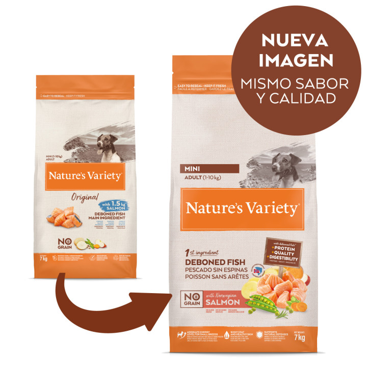 Natures Variety Original Grain Free Mini Adult Salmón - Piensoymasc