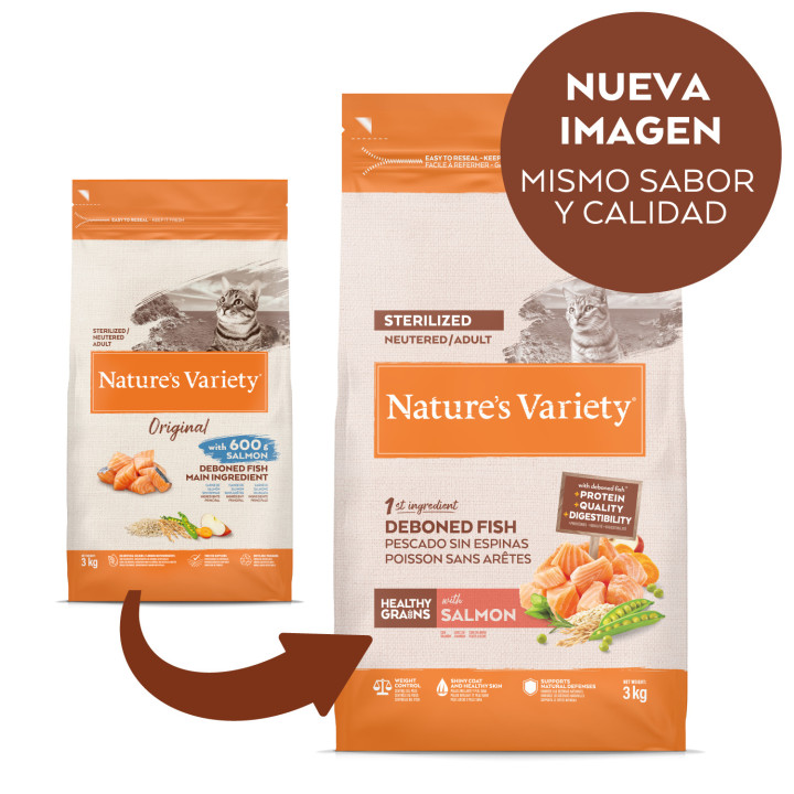 Natures Variety Original Sterilized Salmón - Kompymascotas