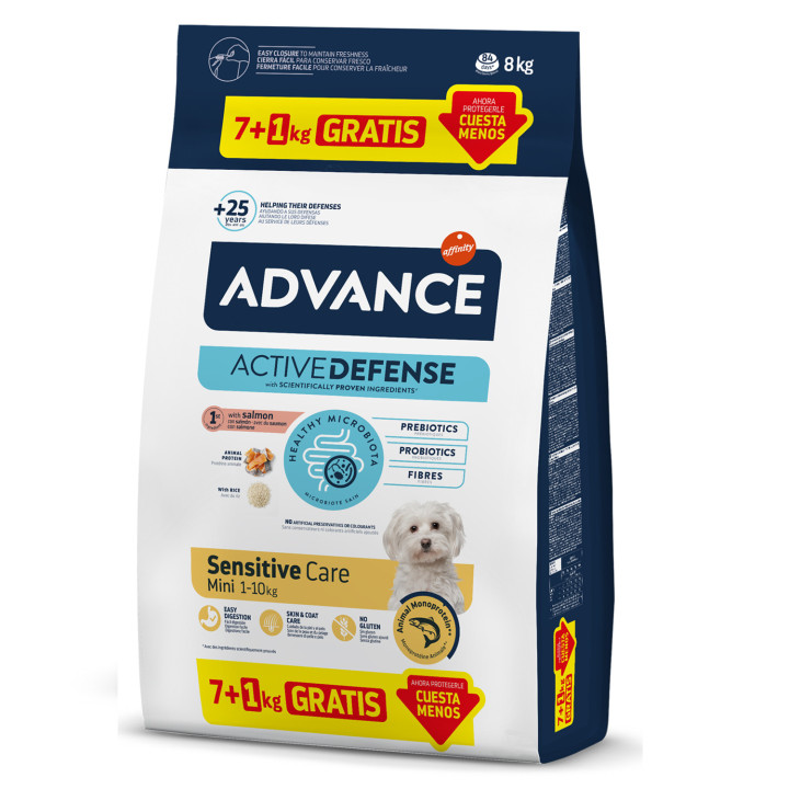 Advance Mini Sensitive con salmón y arroz Pienso para perros - Kompymascotas