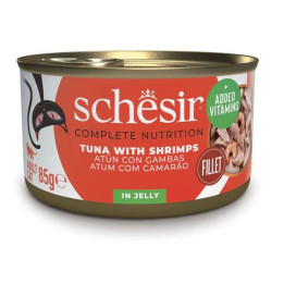 Schesir Atún con Gambas en Gelatina para Gatos