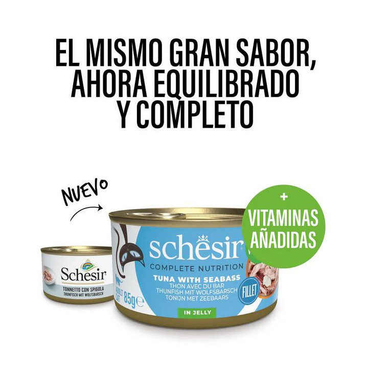 Schesir Atún con Lubina en Gelatina para Gatos