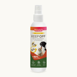 Beaphar Keep Off - Spray Educador Antiarañazos y mordeduras para Gatos y Perros - Interiores 