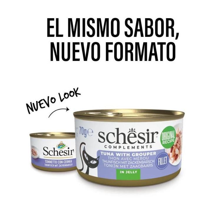 Schesir Atún con Mero en Gelatina para Gatos