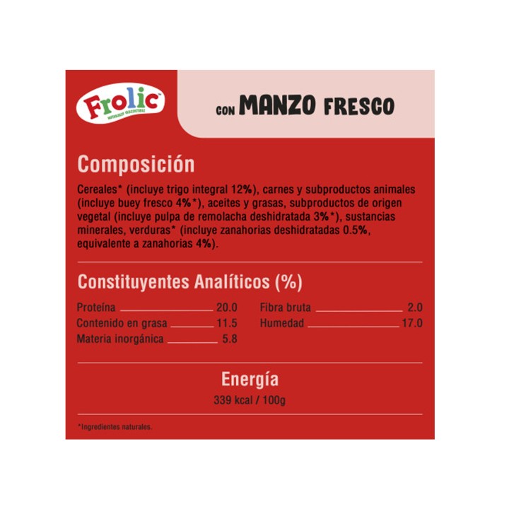 Pienso semi-húmedo Frolic Complete con buey, - Kompymascotas