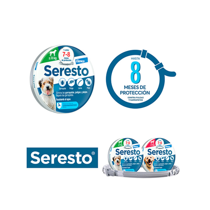 Seresto Collar antiparasitario para perros - Kompymascotas