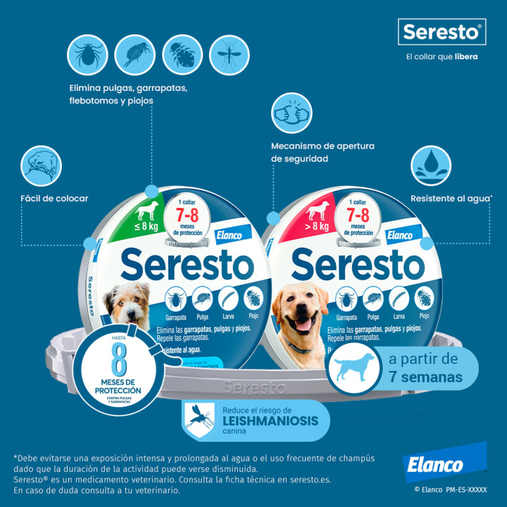 Seresto Collar antiparasitario para perros - Kompymascotas