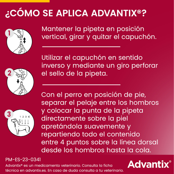 Advantix 4 unidades, Pipetas para perros - Kompymascotas