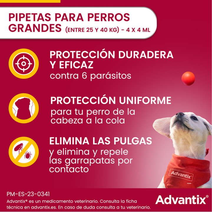 Advantix 4 unidades, Pipetas para perros - Kompymascotas