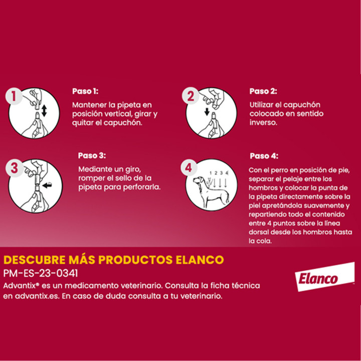 Advantix 4 unidades, Pipetas para perros - Kompymascotas