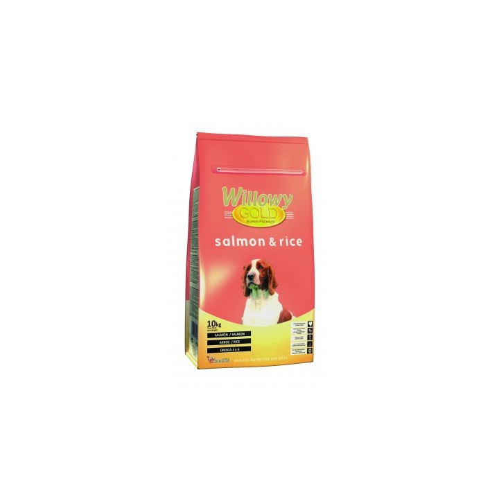 Willowy Gold Salmon y Arroz, pienso para perros con trastornos gastrointestinales
