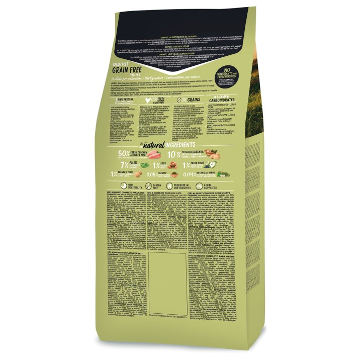 Ownat Grain Free Prime Adult Chicken & Turkey Cat, Pienso para gatos - Kompymascotas
