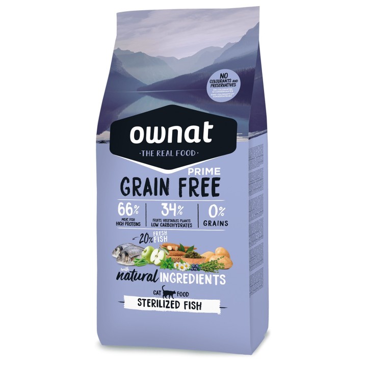 Ownat Grain Free Prime Sterilized Fish Cat, Pienso para gatos - Kompymascotas