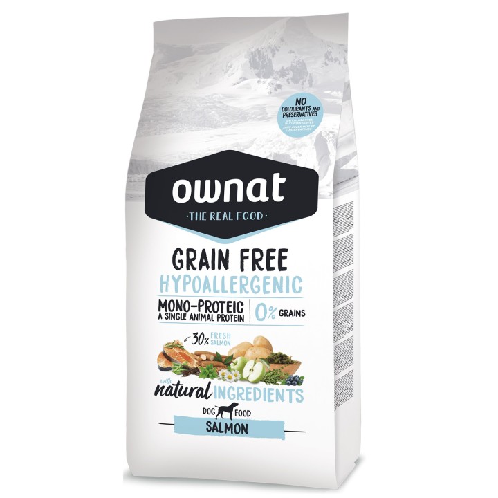 Ownat Grain Free Hypo-Allergenic Salmón, pienso para perros naturales